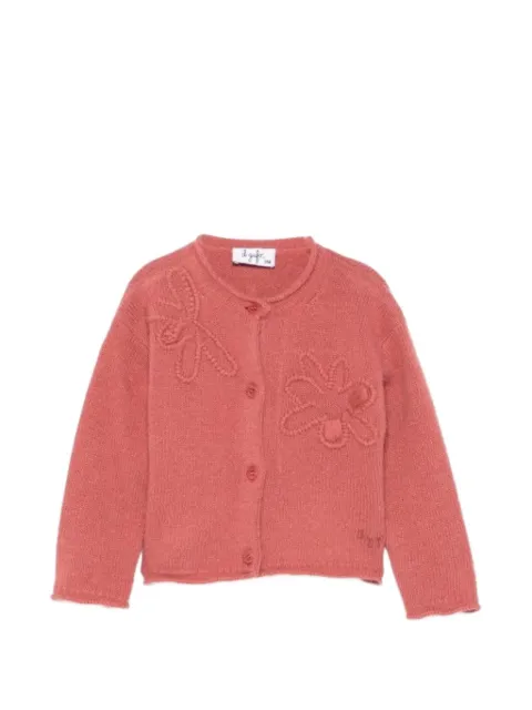 Il Gufo flower appliqué cardigan