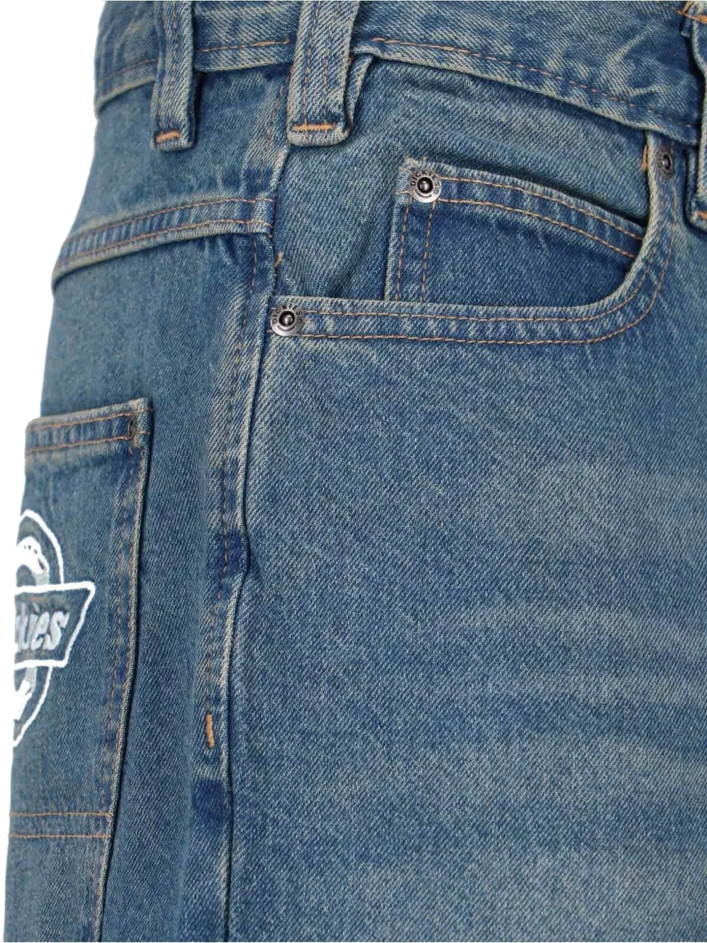 DICKIES Jeans met logopatch Blauw