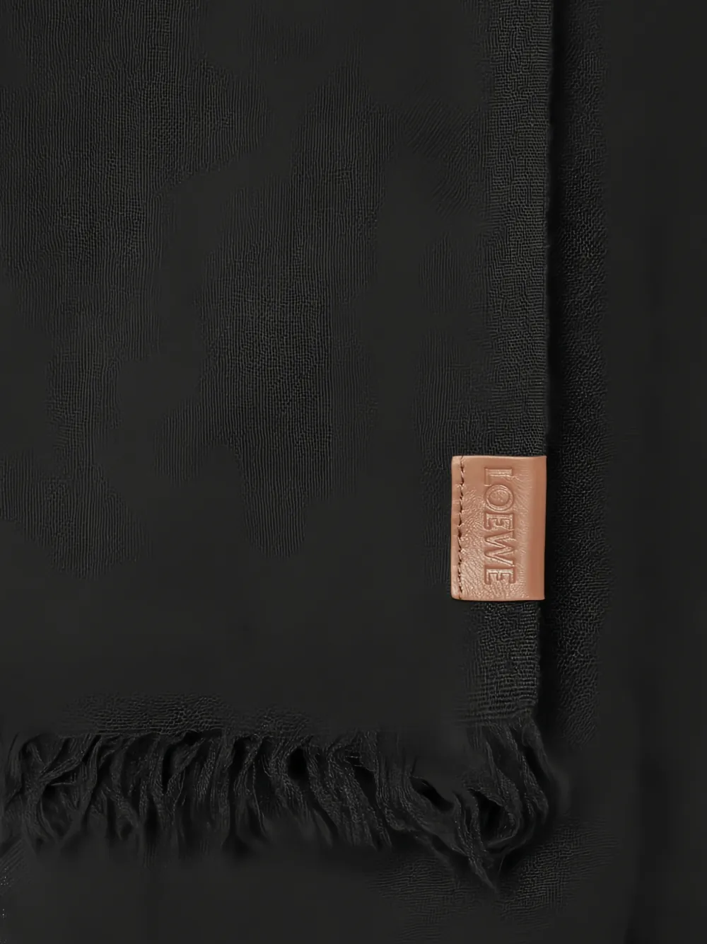  Loewe Fringed Scarf - Black 