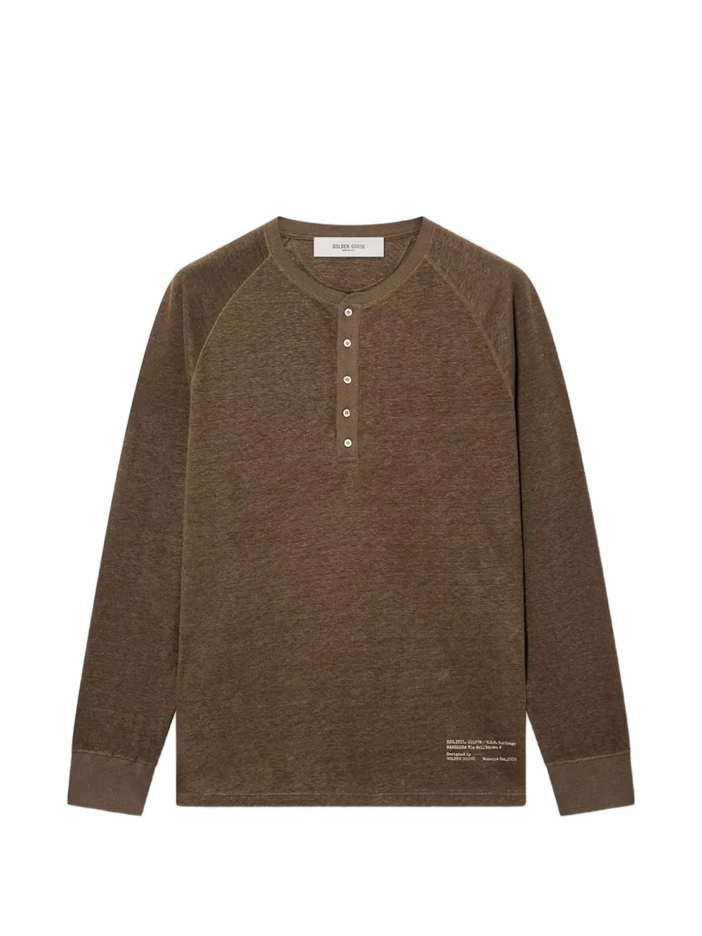 Golden Goose buttoned round-neck T-shirt - Marrone
