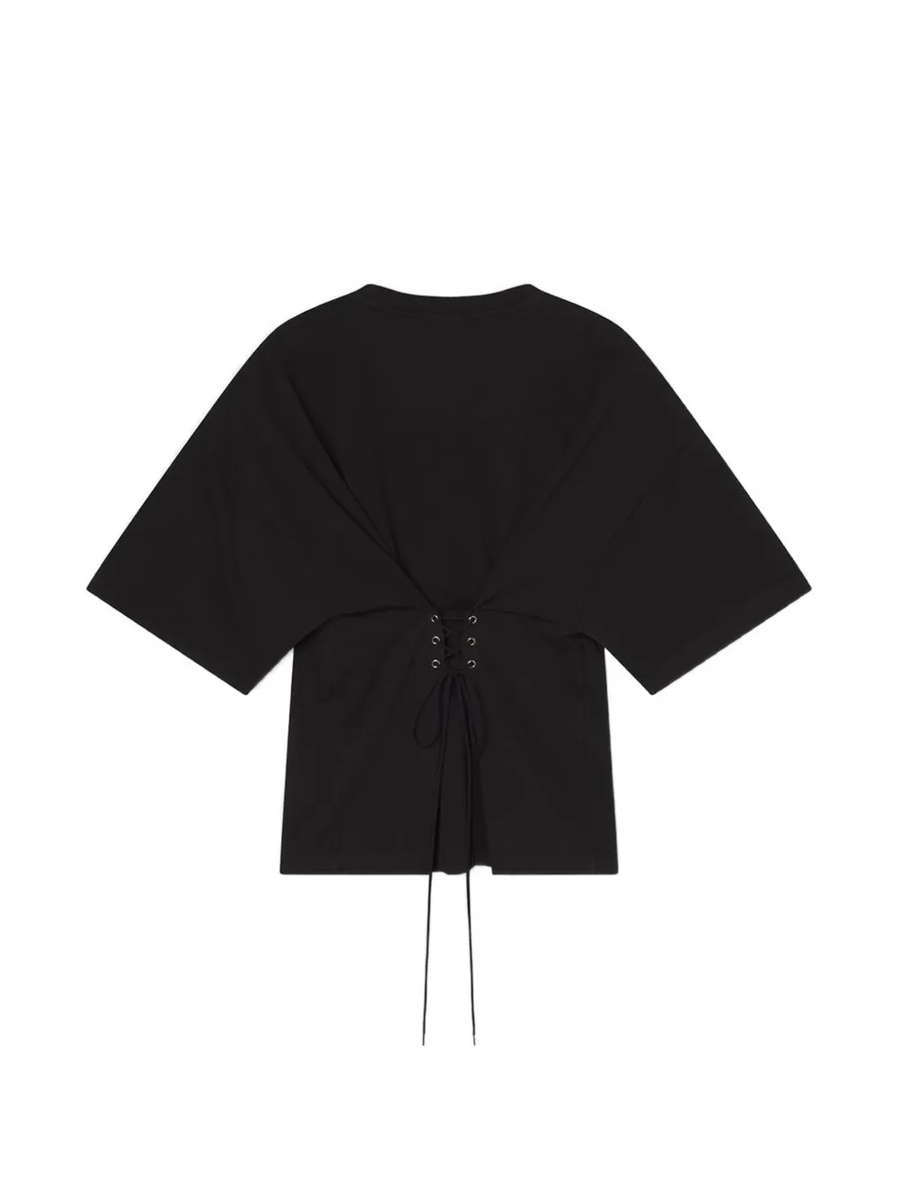 Agolde Ellery Lace-up T-shirt in Black, view 2