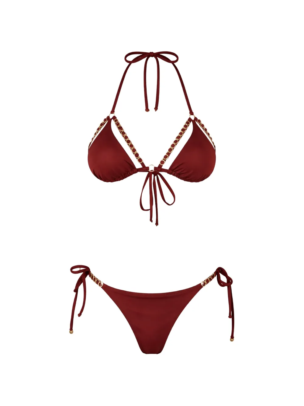 Mazzei chain triangle bikini - Rosso