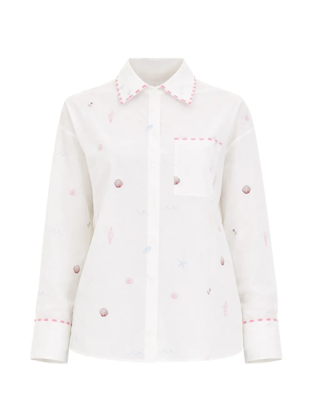 Pennyblack collared embroidered shirt - Bianco