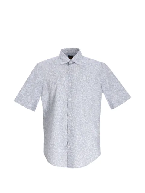 BOSS short-sleeve button-down cotton shirt