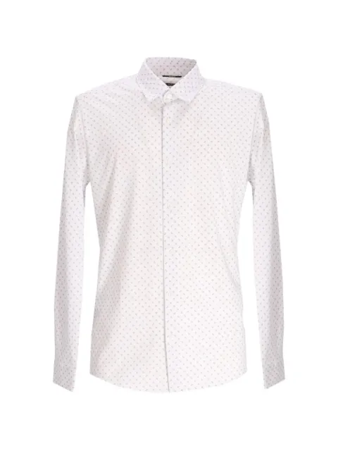 BOSS geometric-print long-sleeve cotton shirt