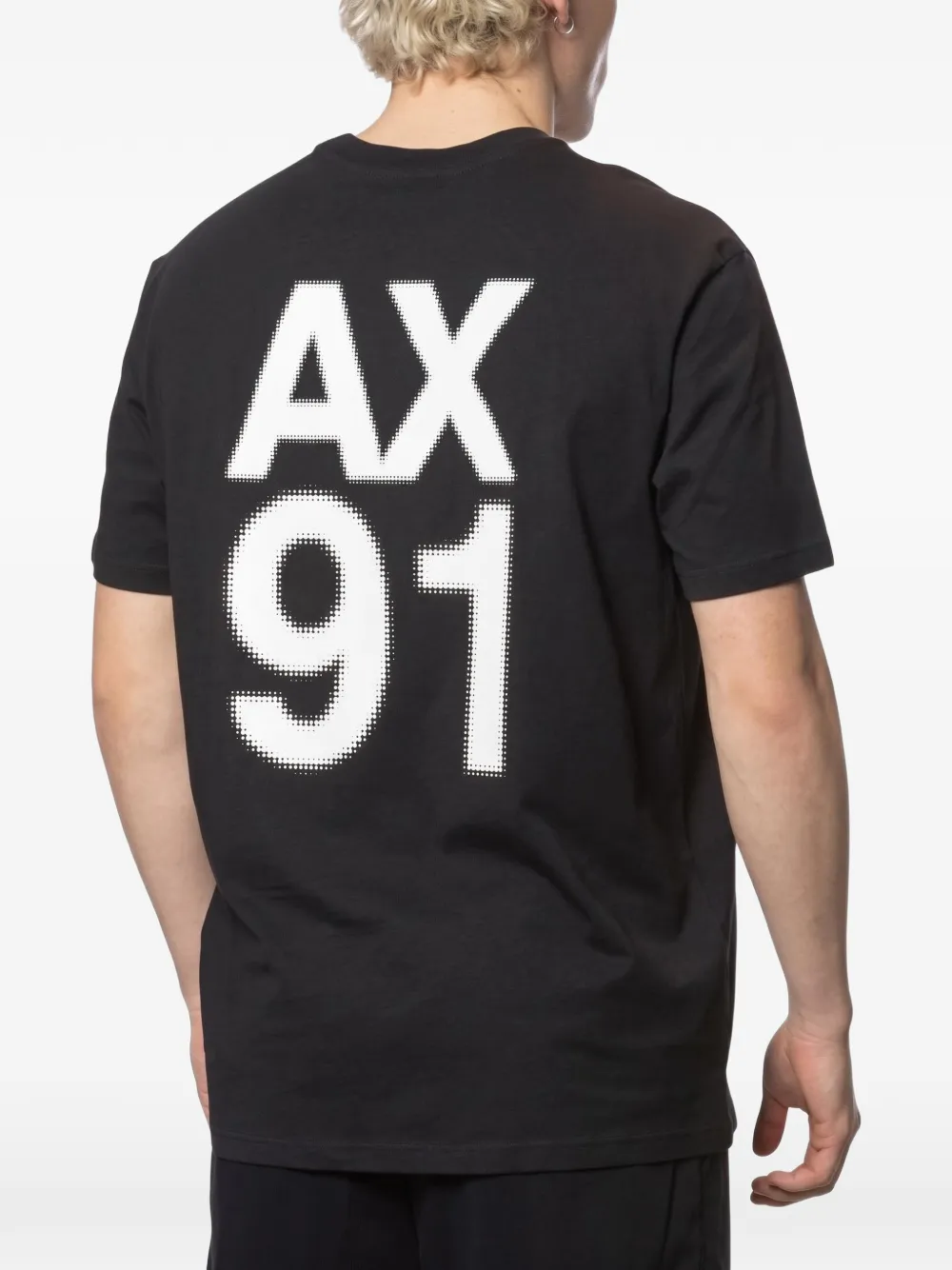 Armani Exchange logo-print cotton T-shirt Zwart