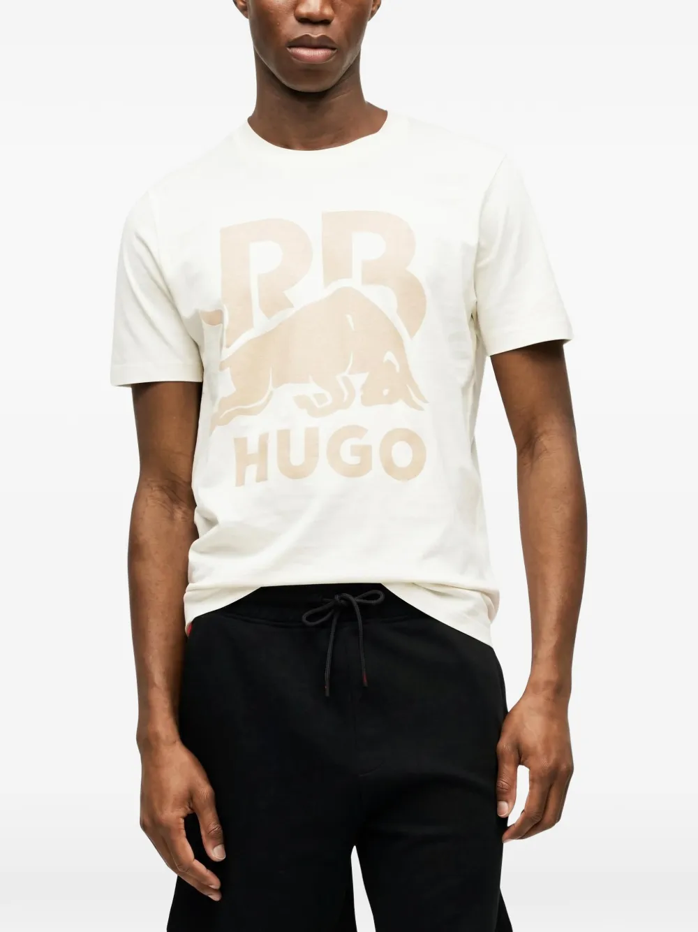 HUGO x Racing Bulls Dlix logo-detail T-shirt Beige