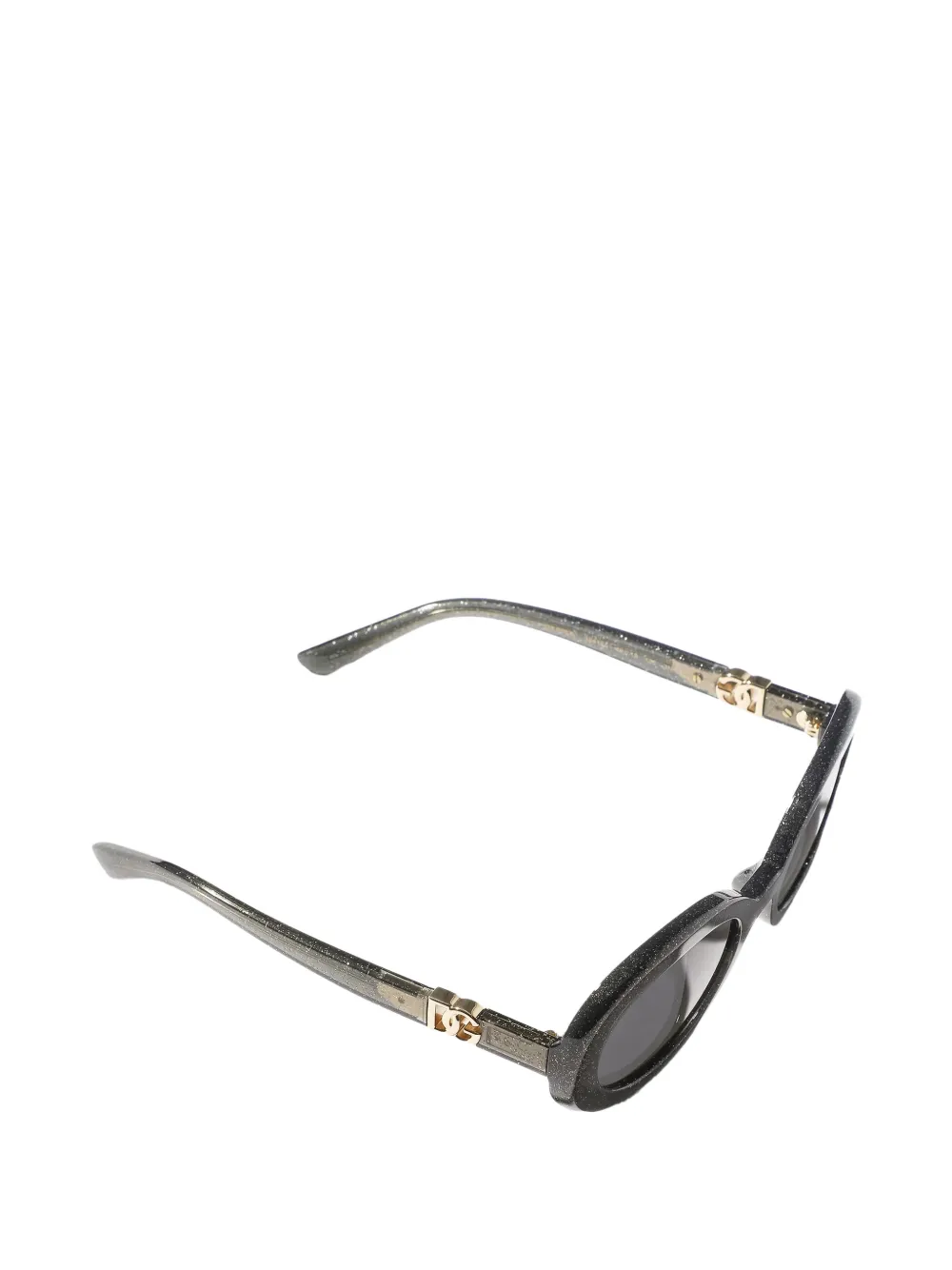  Dolce & Gabbana Eyewear Glitter Oval-frame Sunglasses - Grey 