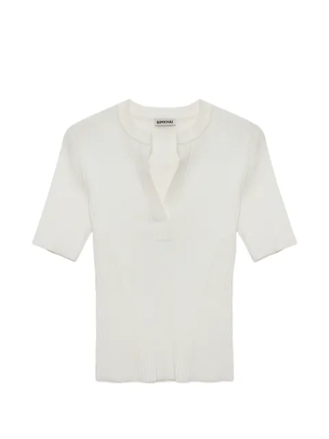 Simkhai Miley V-neck ribbed-knit top