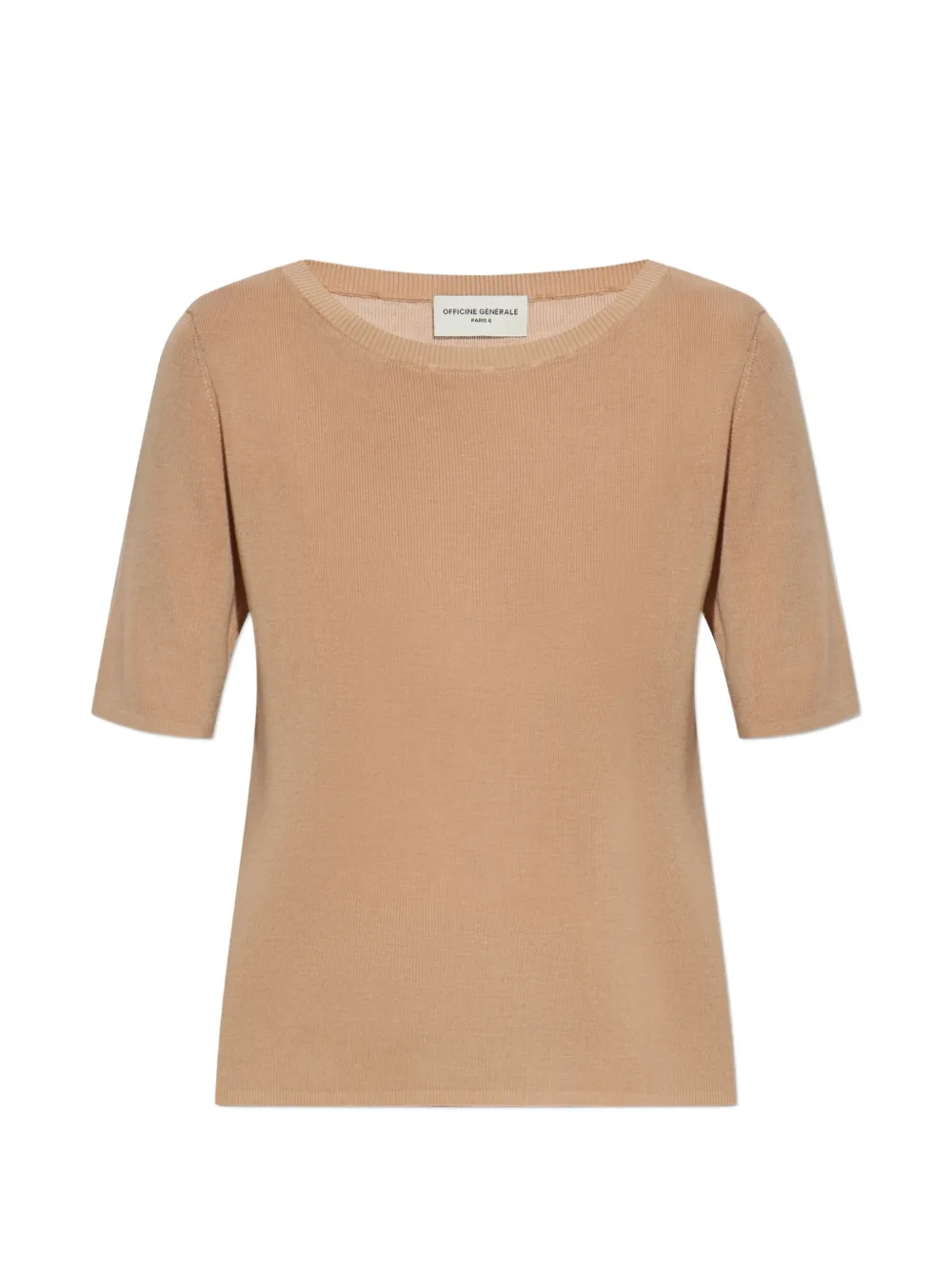 Officine Generale ribbed short-sleeve T-shirt - Nude