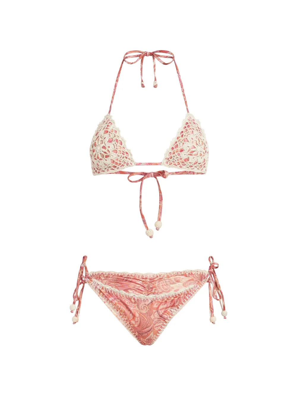 Del Maar crochet appliqued bikini - Rosa