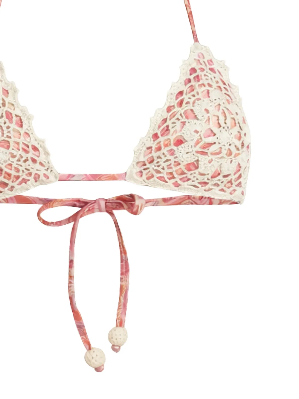 Del Maar Crochet Appliqued Bikini - Pink 
