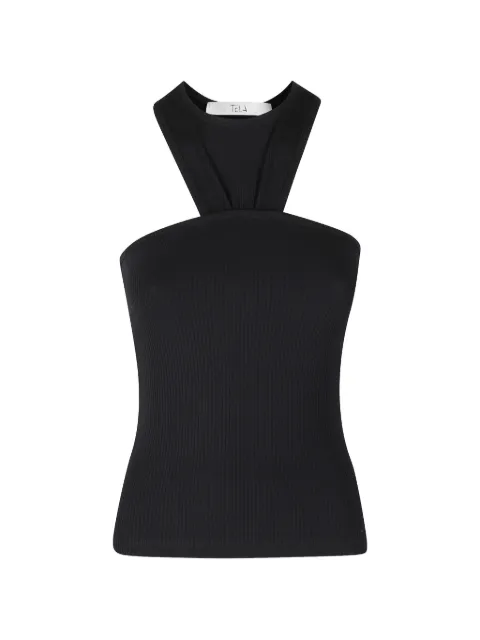 Tela ribbed-knit halterneck top