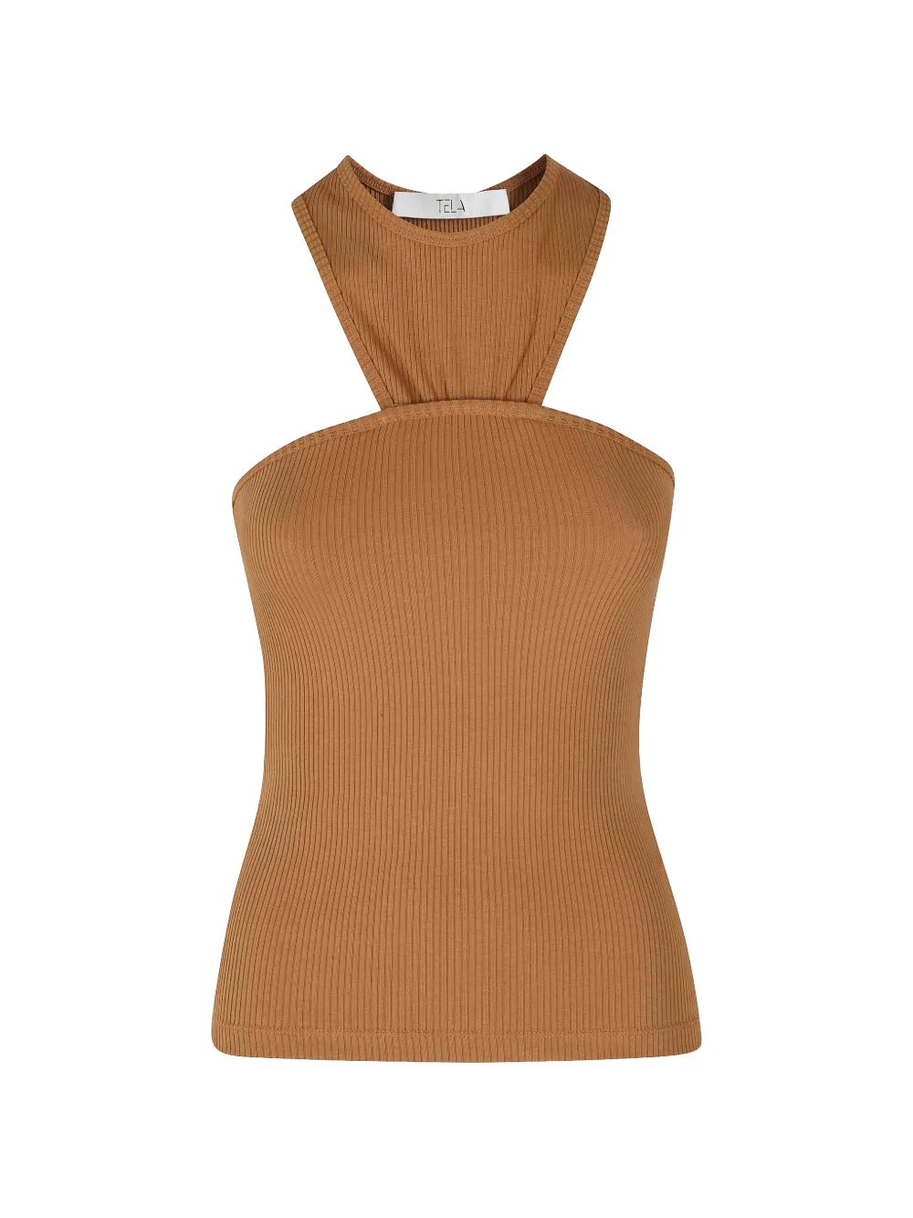 Tela ribbed-knit halterneck top - Marrone