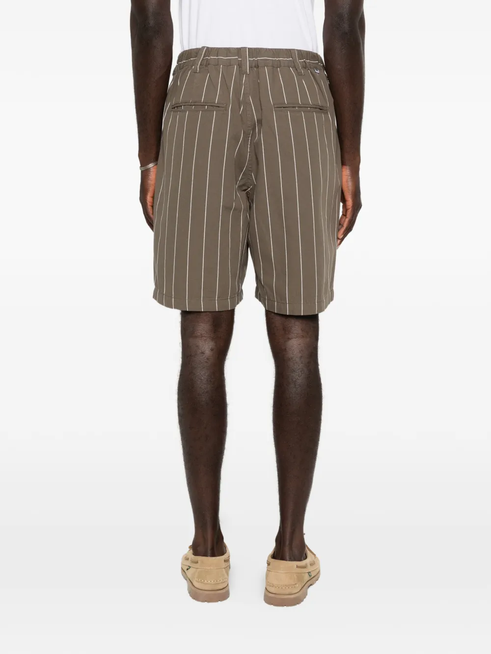 Obey Foster geplooide shorts met krijtstreep Groen