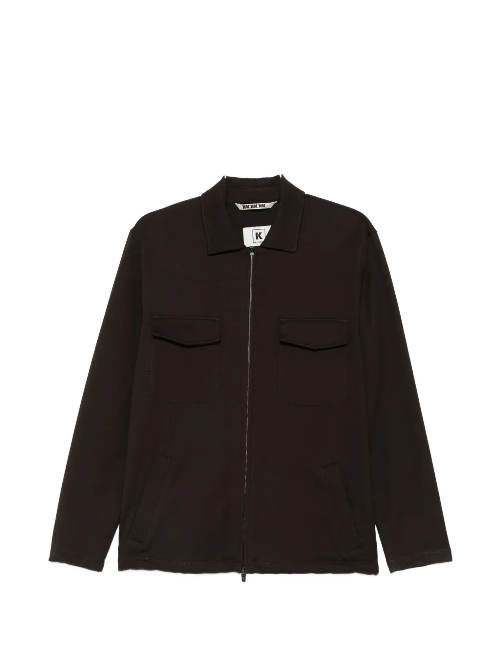 Kired flap pocket zip jacket - Marrone