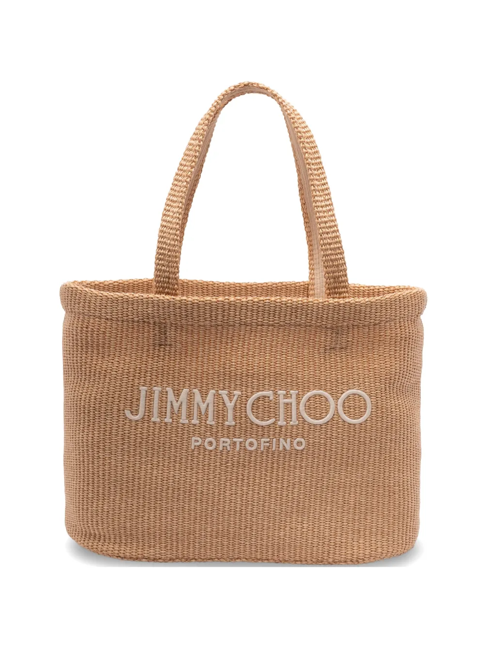 Jimmy Choo logo-lettering beach bag - Toni neutri