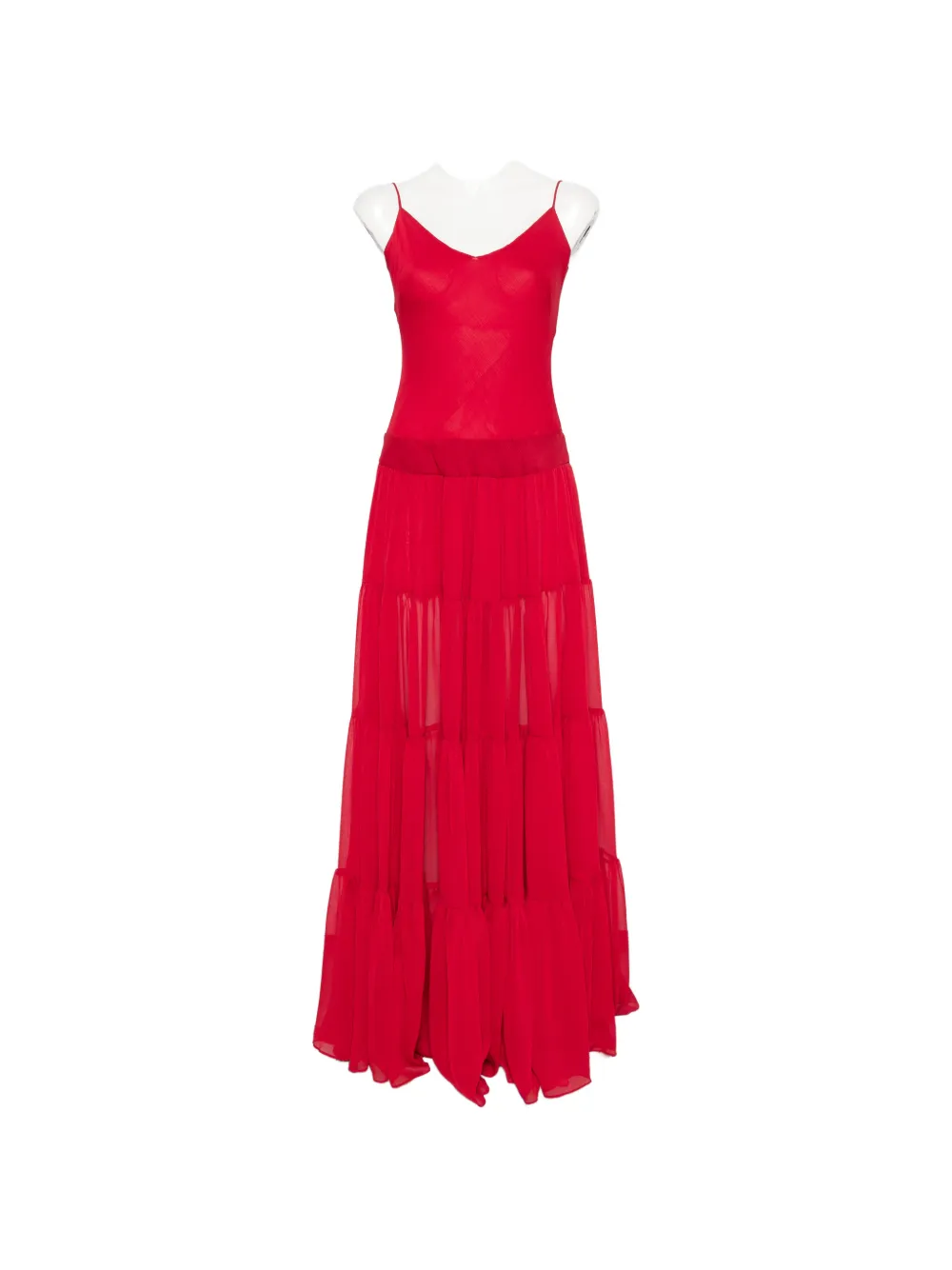 ARCINA ORI Delphina tiered maxi dress - Rosso
