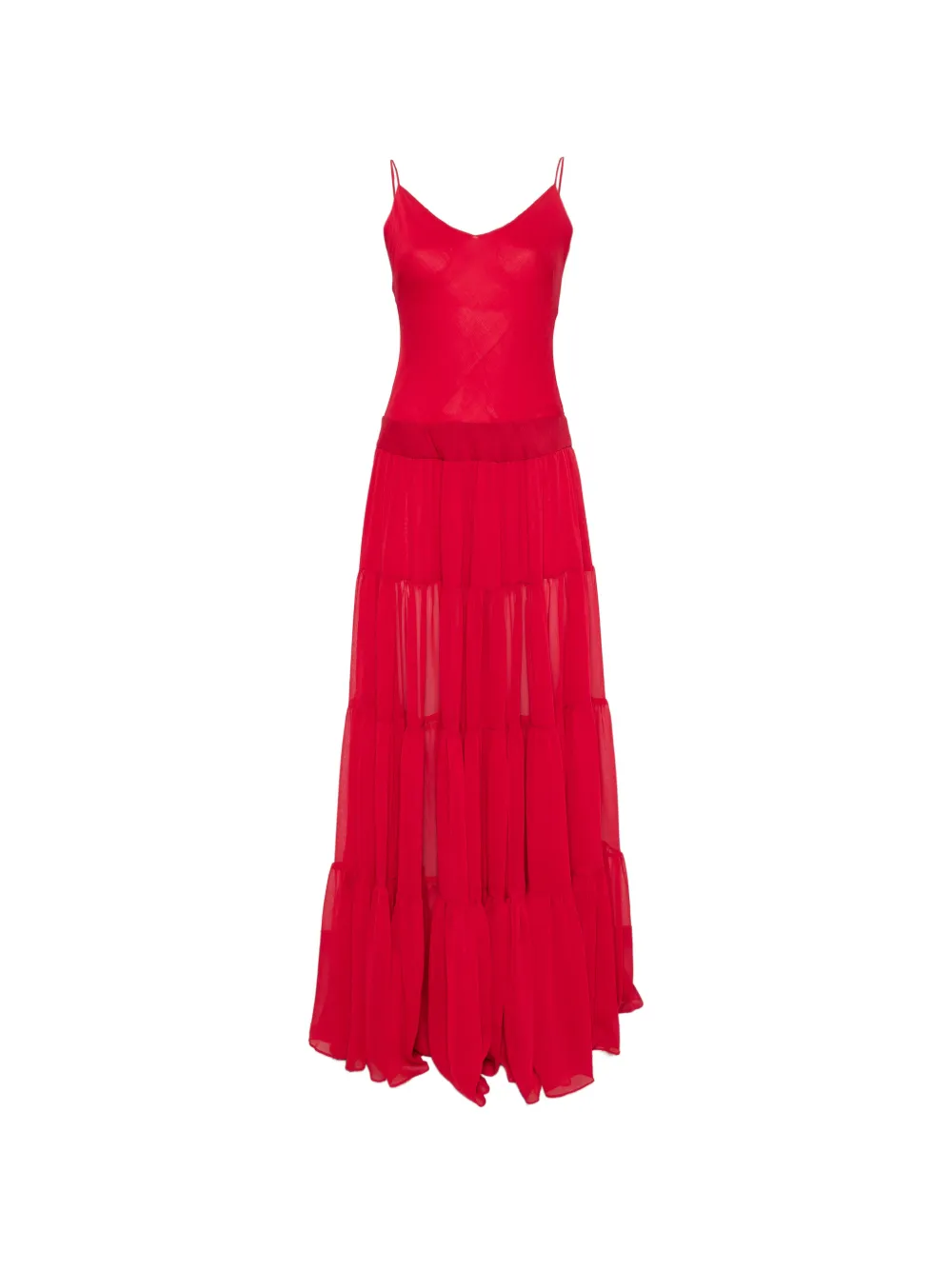 ARCINA ORI Delphina tiered maxi dress - Rosso