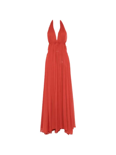 ARCINA ORI Florence halterneck pleated maxi dress