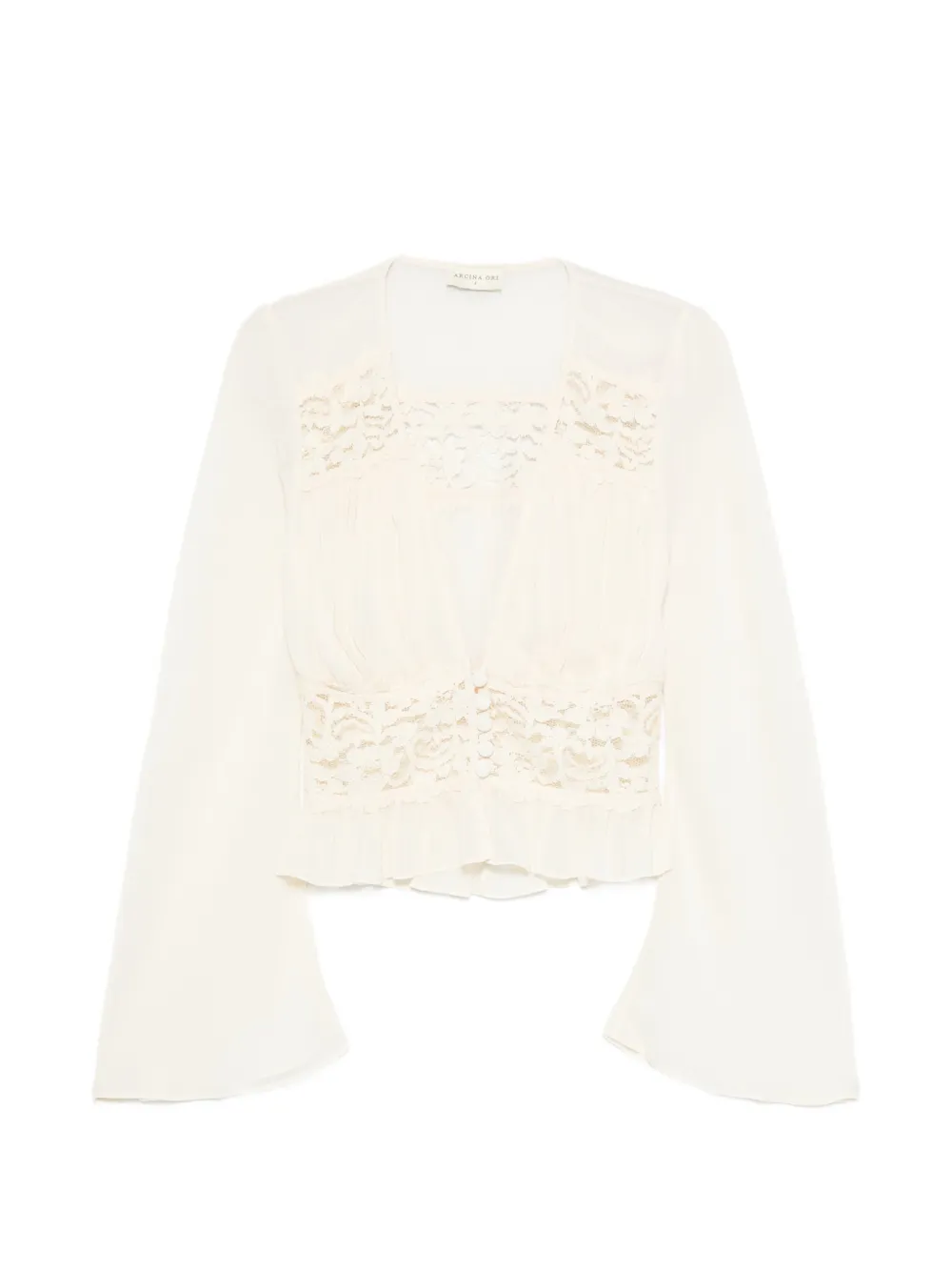 ARCINA ORI Alessandra lace-trim top - Toni neutri