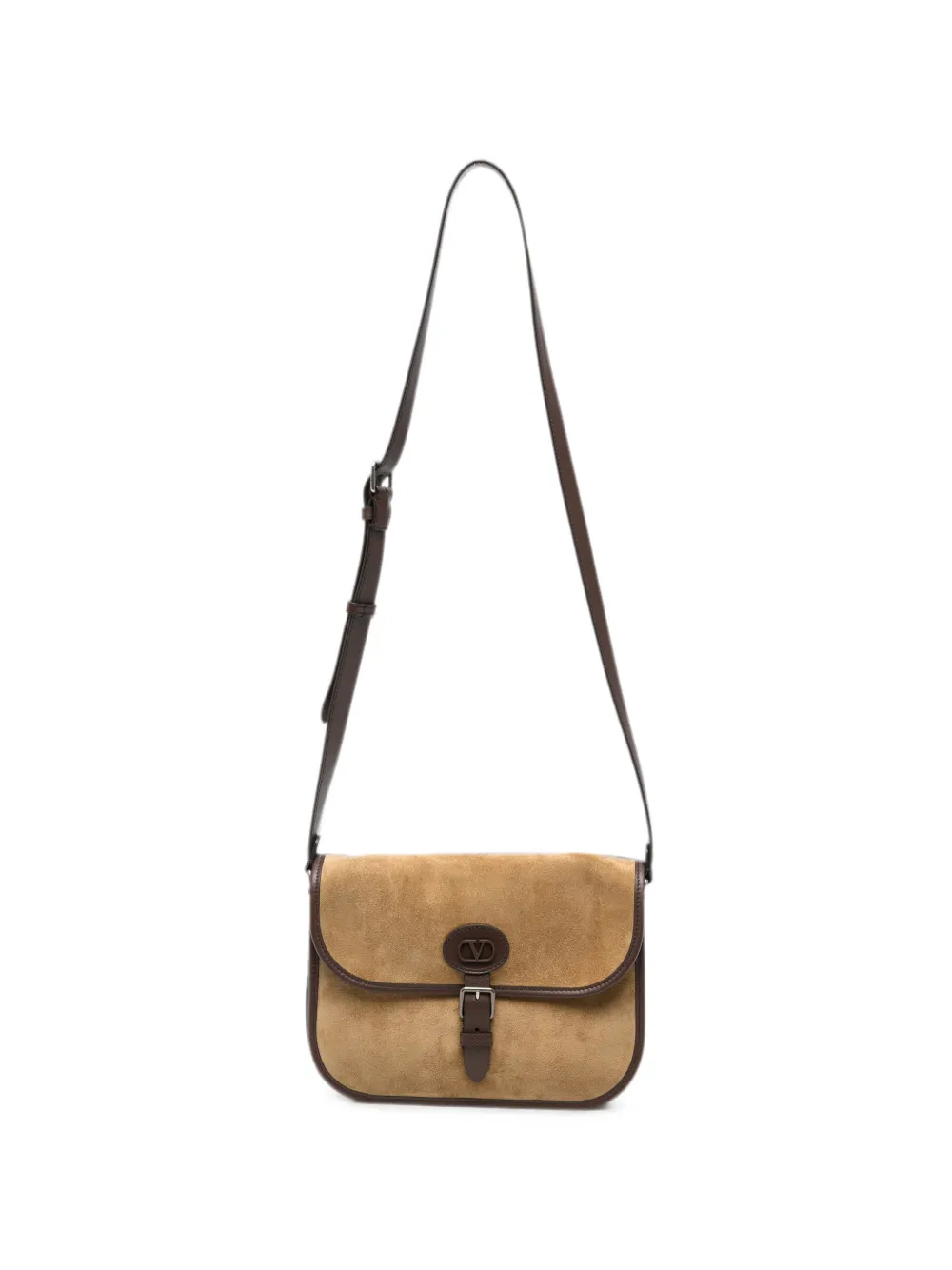 Valentino Garavani Antibes buckle-fastening suede shoulder bag - Braun