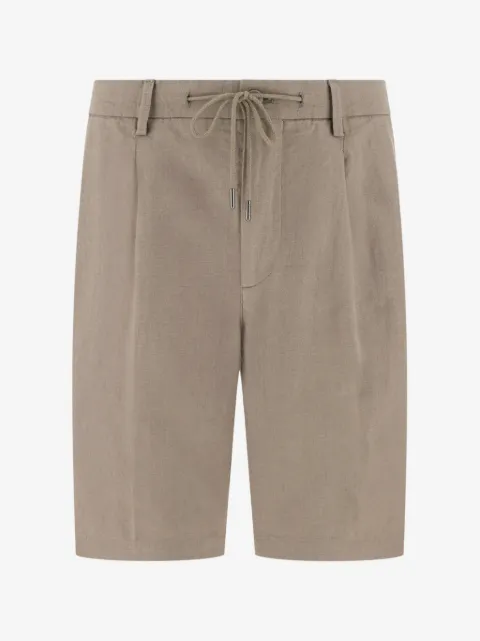 Boggi Milano drawcord linen bermuda shorts