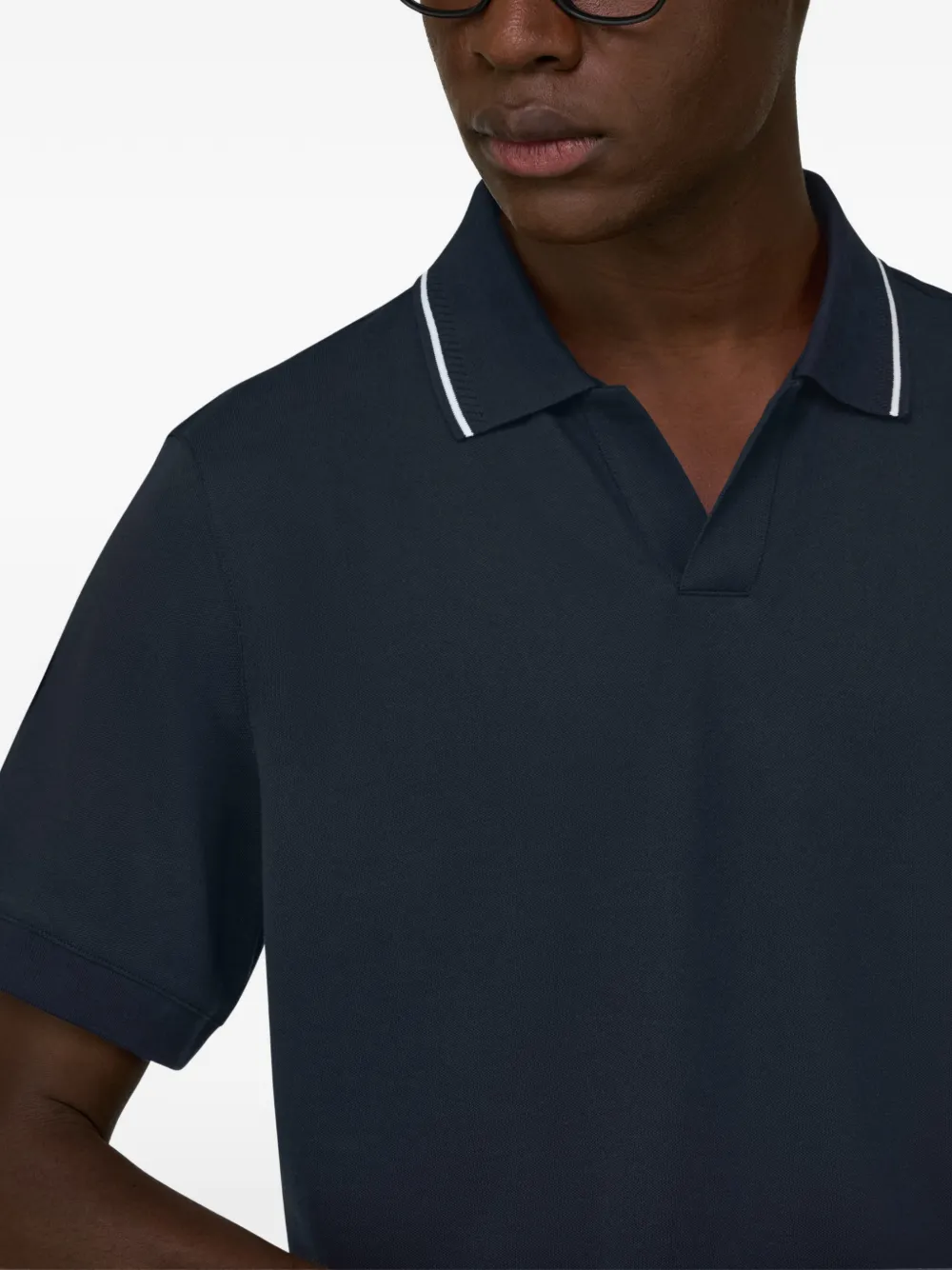 Boggi Milano T-shirt met open kraag Blauw
