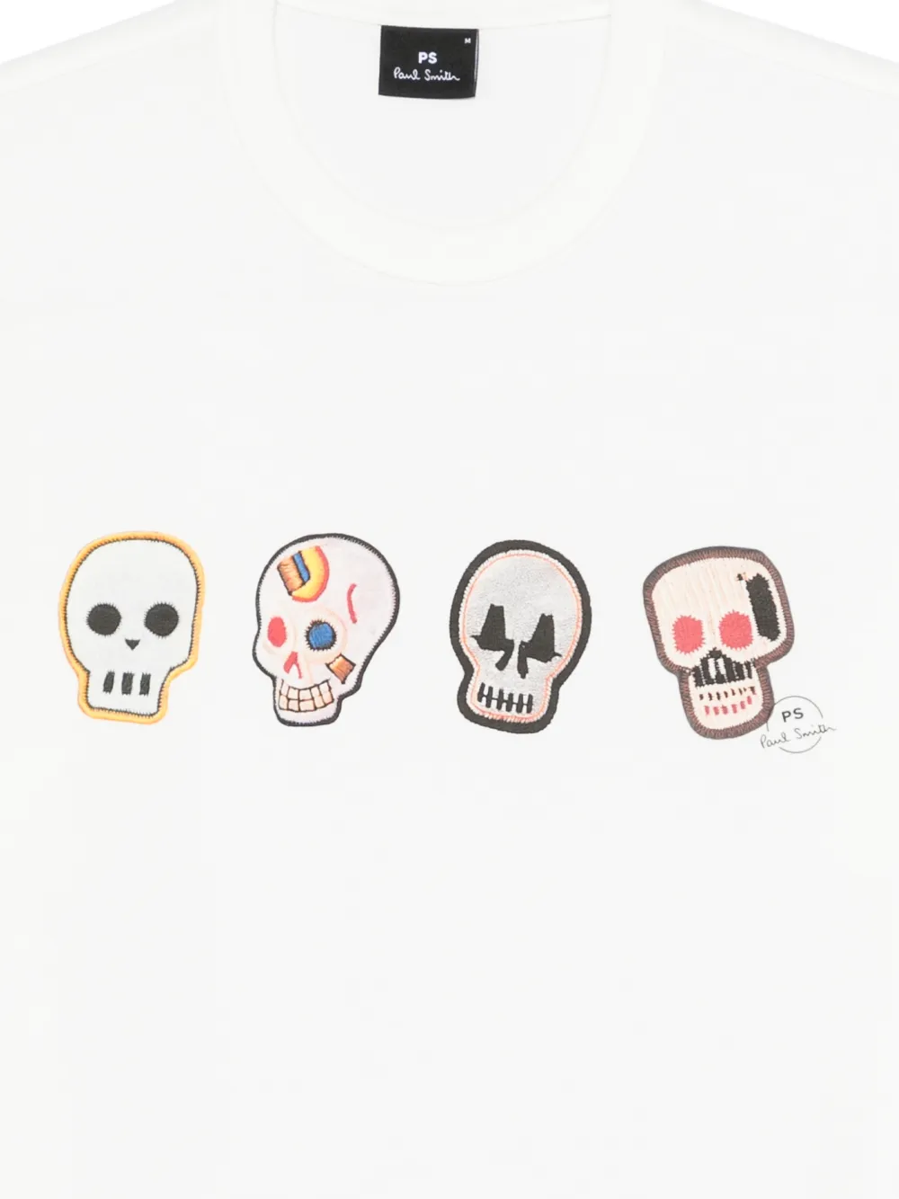 PS Paul Smith T-shirt met doodskopprint Wit