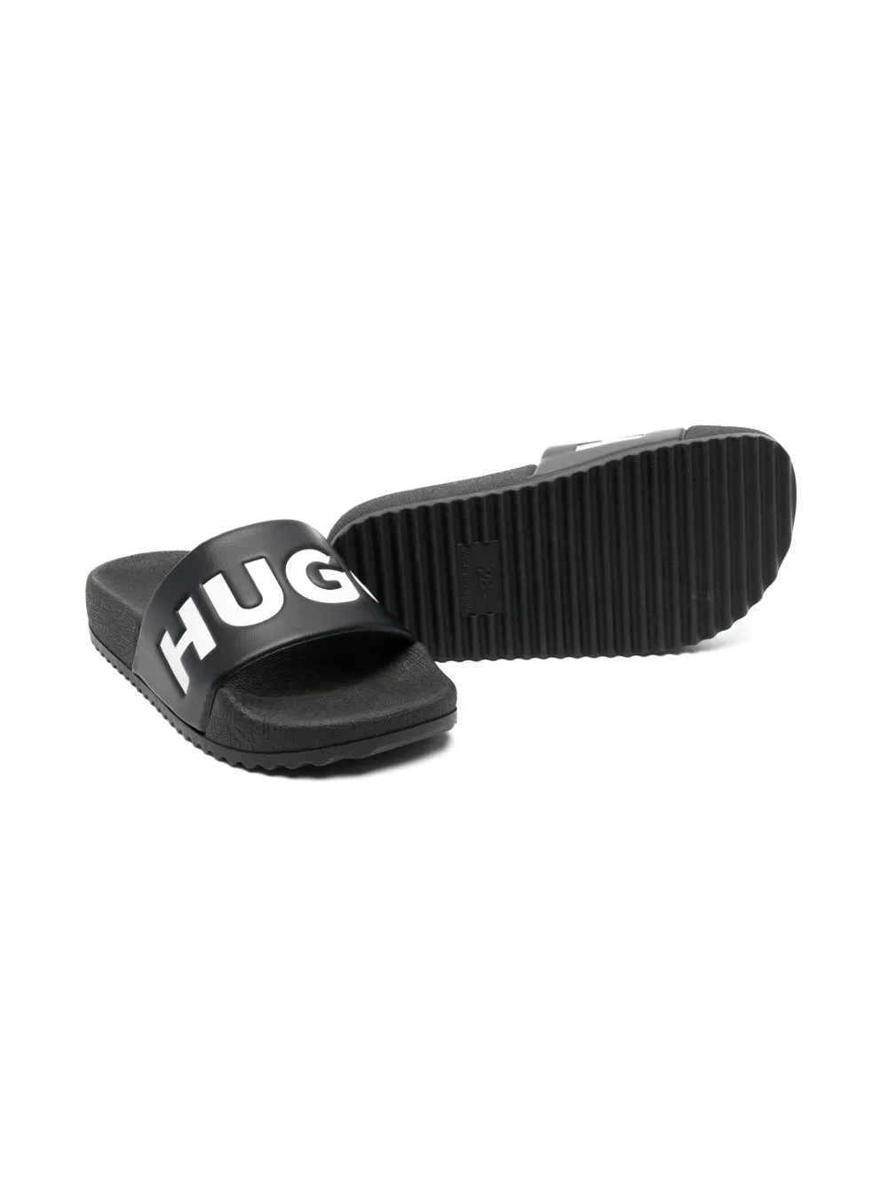 HUGO KIDS Slippers met logoprint Zwart