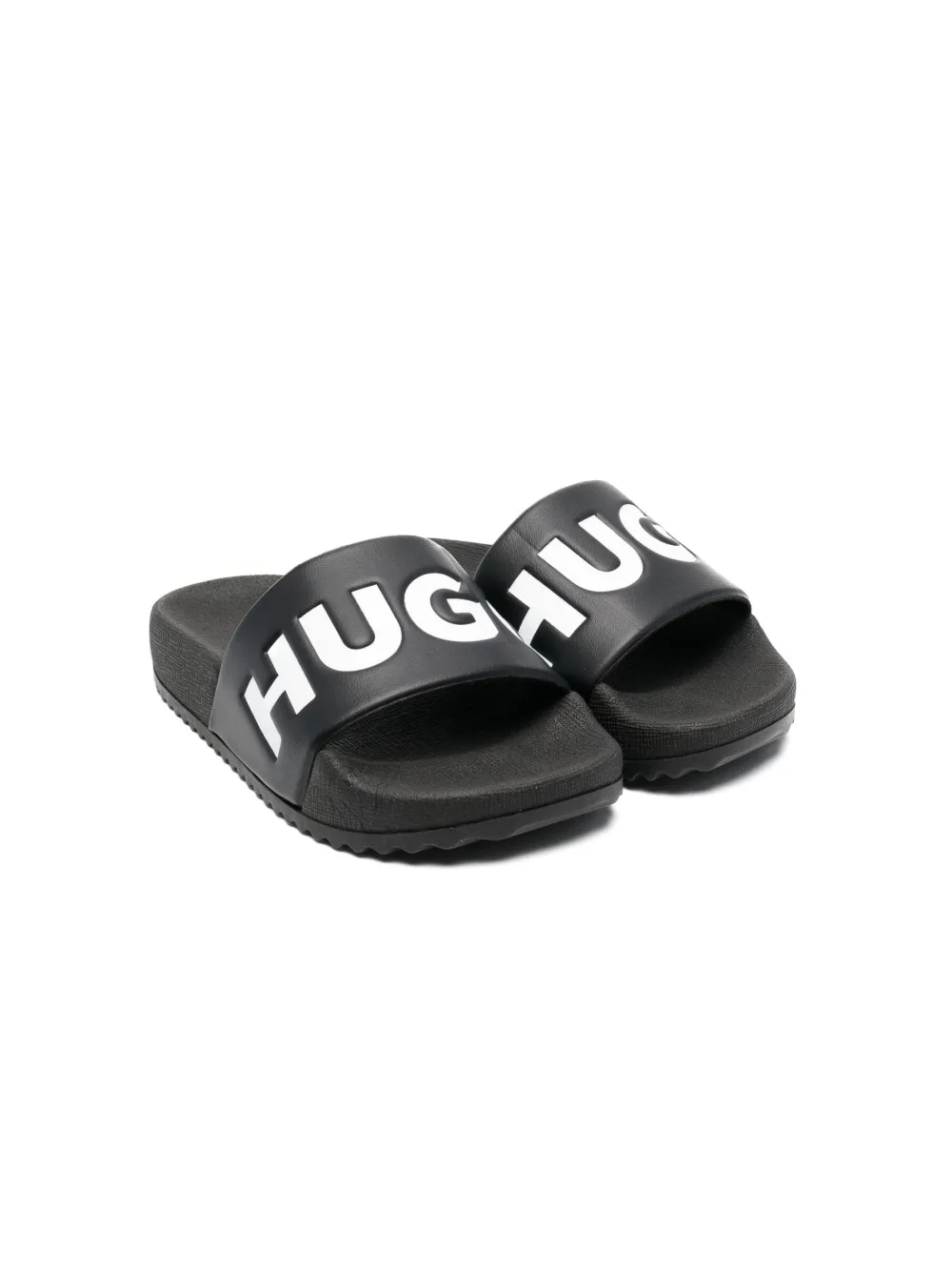 HUGO KIDS Slippers met logoprint Zwart