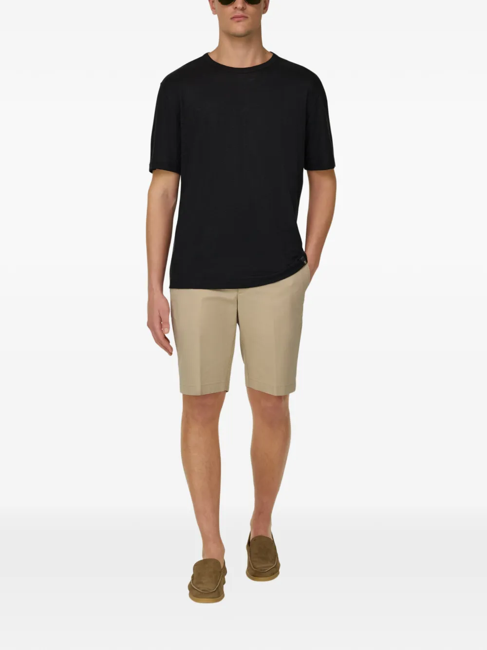 Boggi Milano T-shirt met ronde hals Zwart
