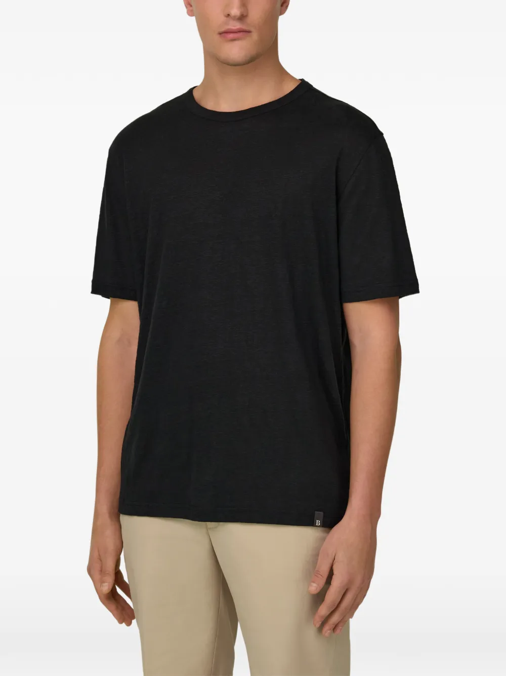 Boggi Milano T-shirt met ronde hals Zwart