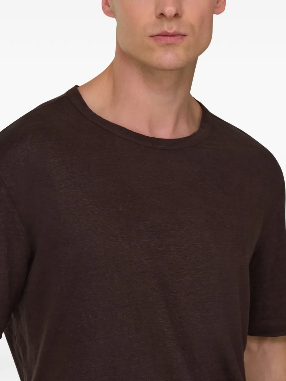 Boggi Milano T-shirt met ronde hals Bruin