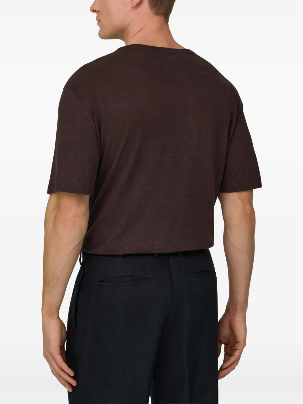 Boggi Milano T-shirt met ronde hals Bruin