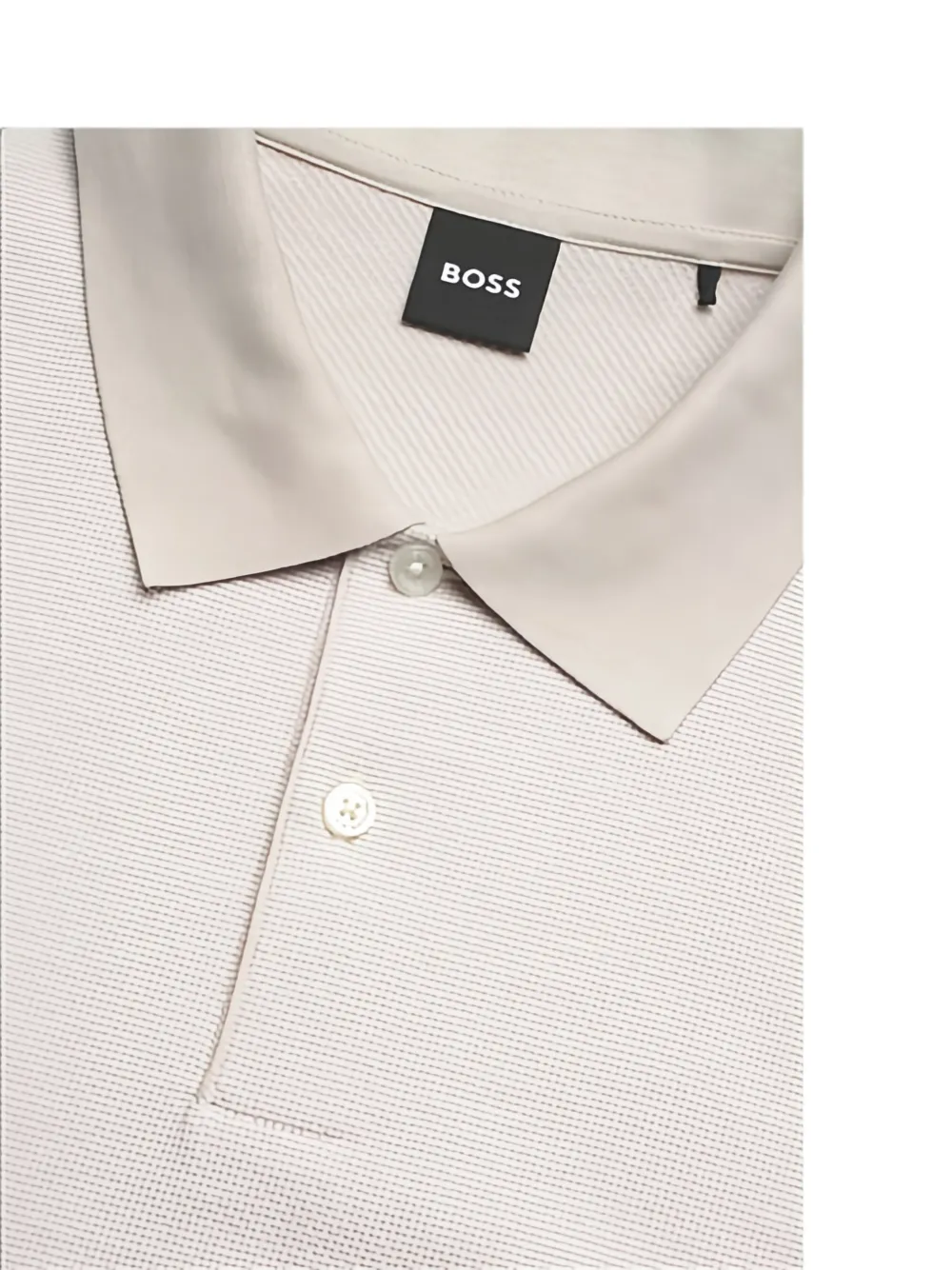 BOSS short-sleeve cotton polo shirt Beige