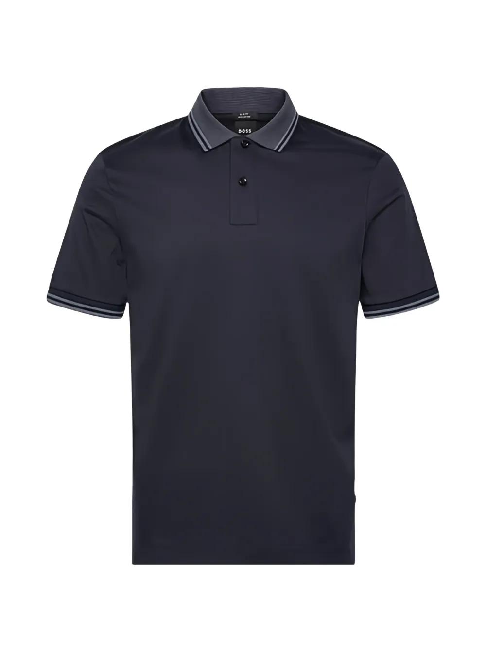BOSS striped-collar polo shirt - Blau