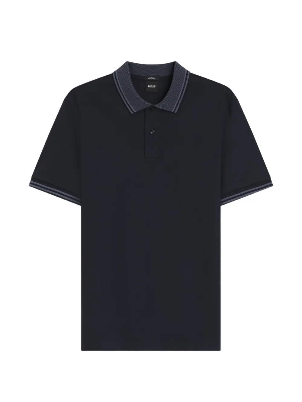 BOSS striped-collar polo shirt - Blu