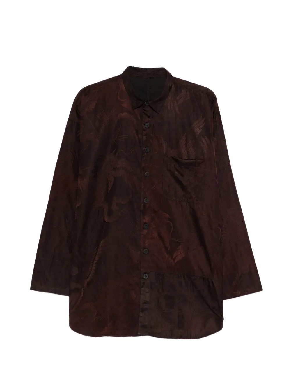 Christian Peau patterned chest-pocket shirt - Braun