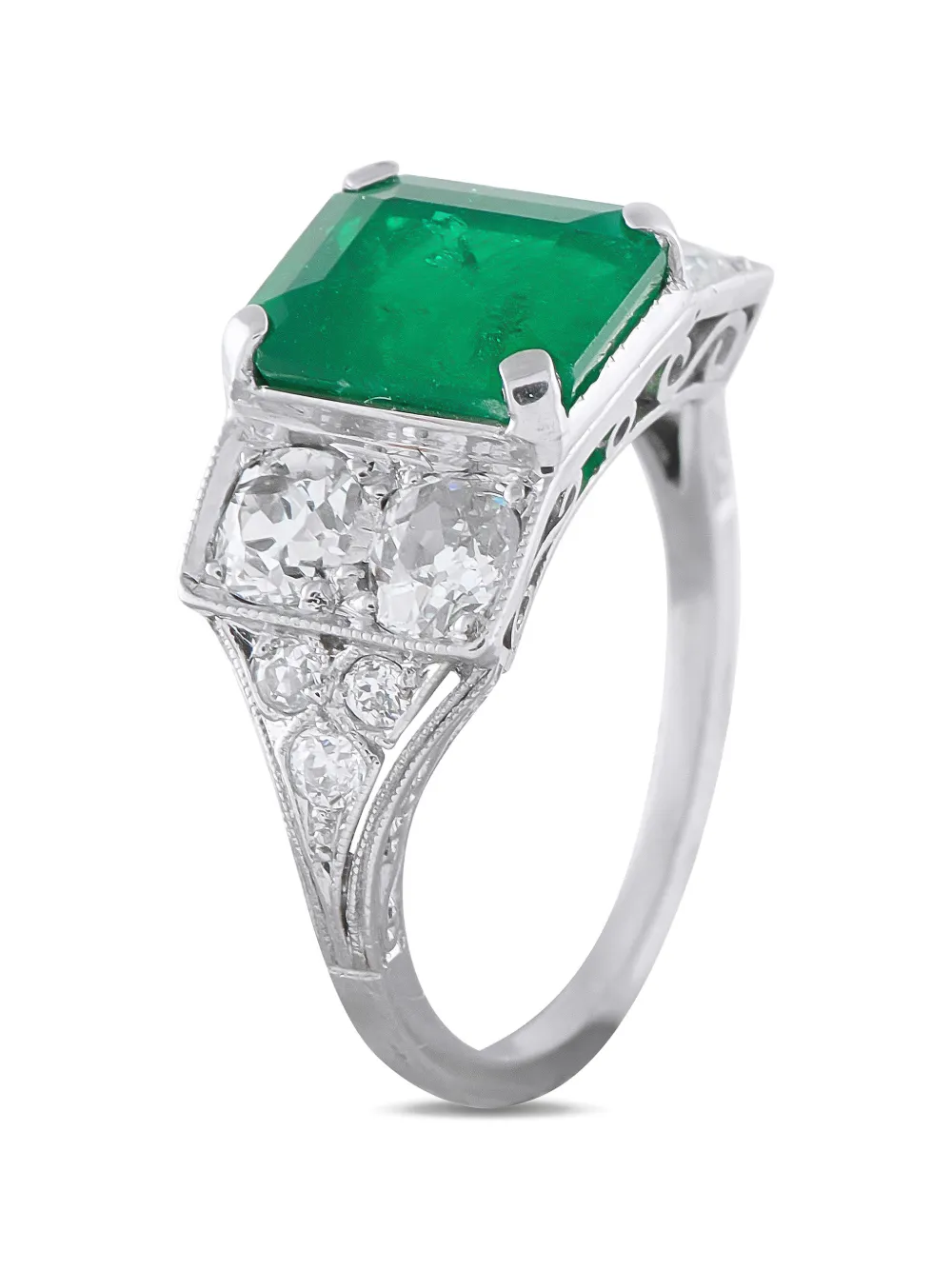 LB Exclusive diamond and emerald ring - Argento