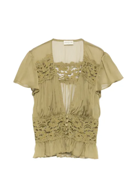ARCINA ORI Sabrina lace-panel top