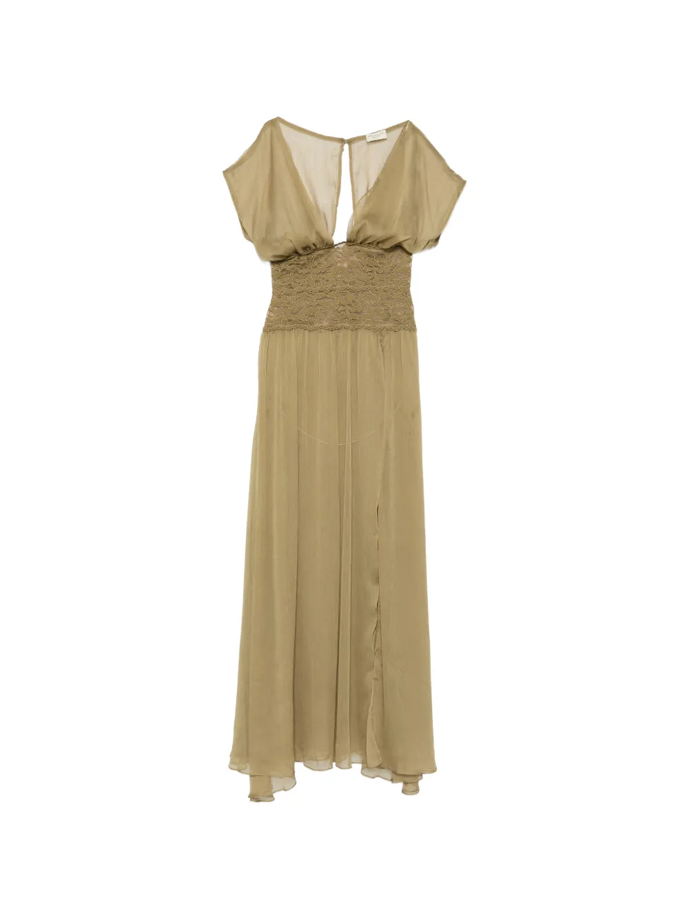 ARCINA ORI Mary Jane lace-panelled maxi dress - Verde