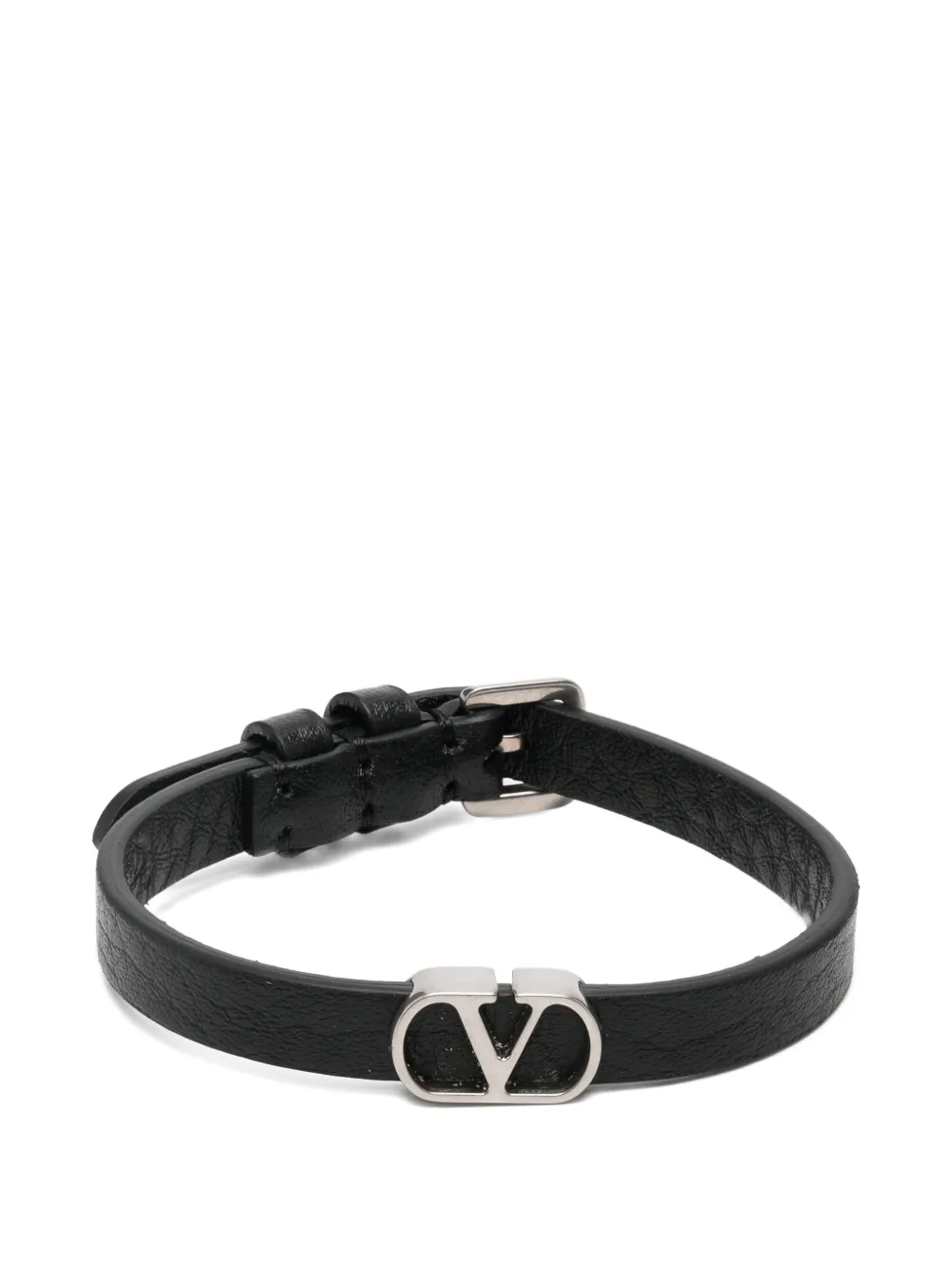 Valentino Garavani VLogo Signature leather bracelet - Schwarz