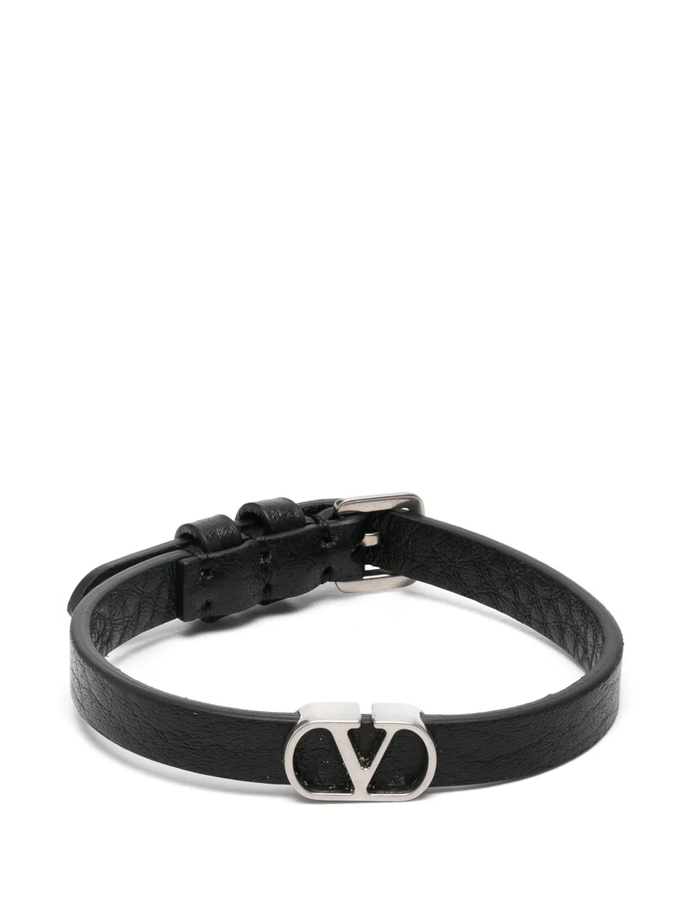 Valentino Garavani VLogo Signature leather bracelet - Nero