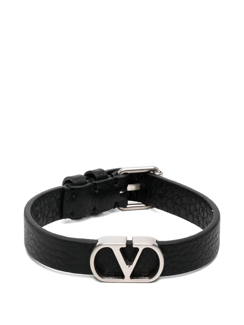 Valentino Garavani VLogo Signature leather bracelet - Schwarz