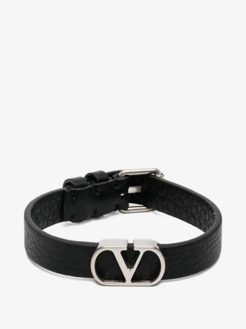 Valentino Garavani VLogo Signature grainy calfskin bracelet