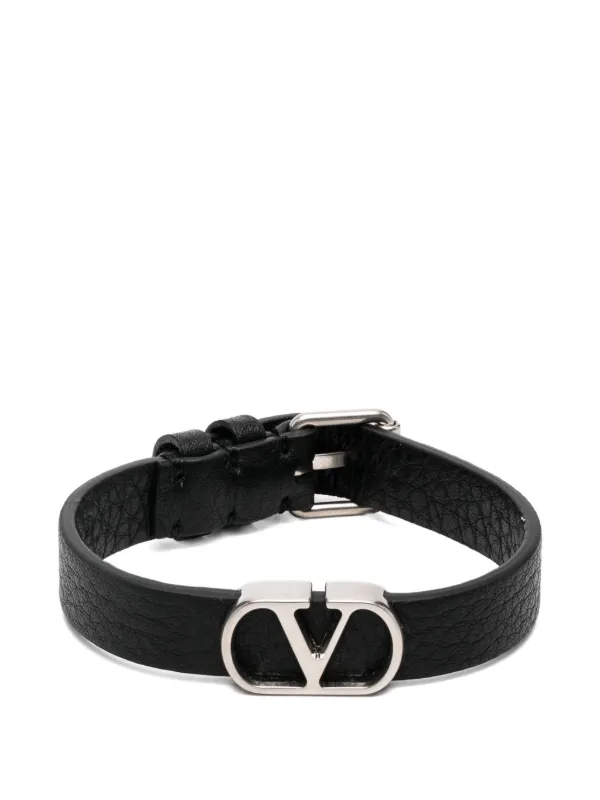 Valentino Garavani Vロゴ シグネチャー レザーブレスレット 