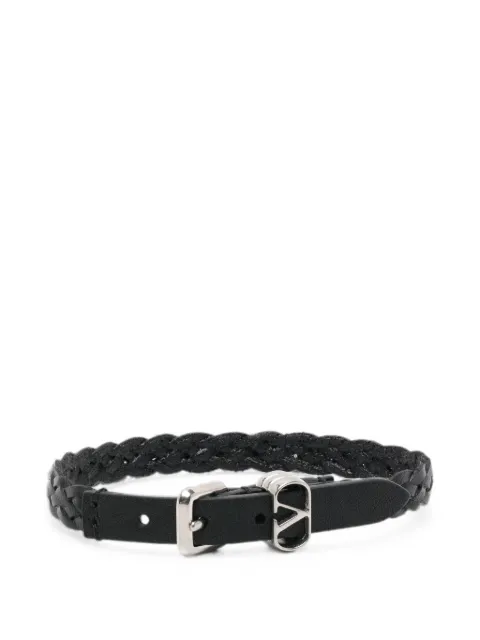 Valentino Garavani Ovalette braided-leather bracelet