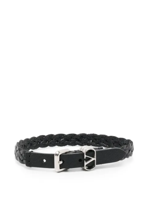 Valentino Garavani Ovalette braided-leather bracelet