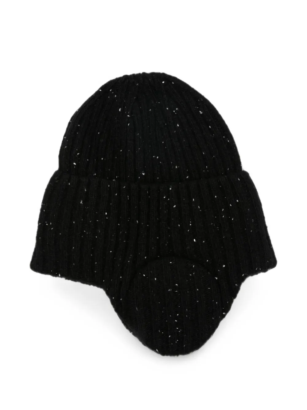 Sage Nation Ribbed-knit Ear-flap Beanie Hat In Black